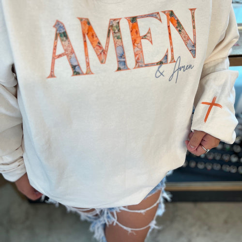 Amen -Floral Crewneck